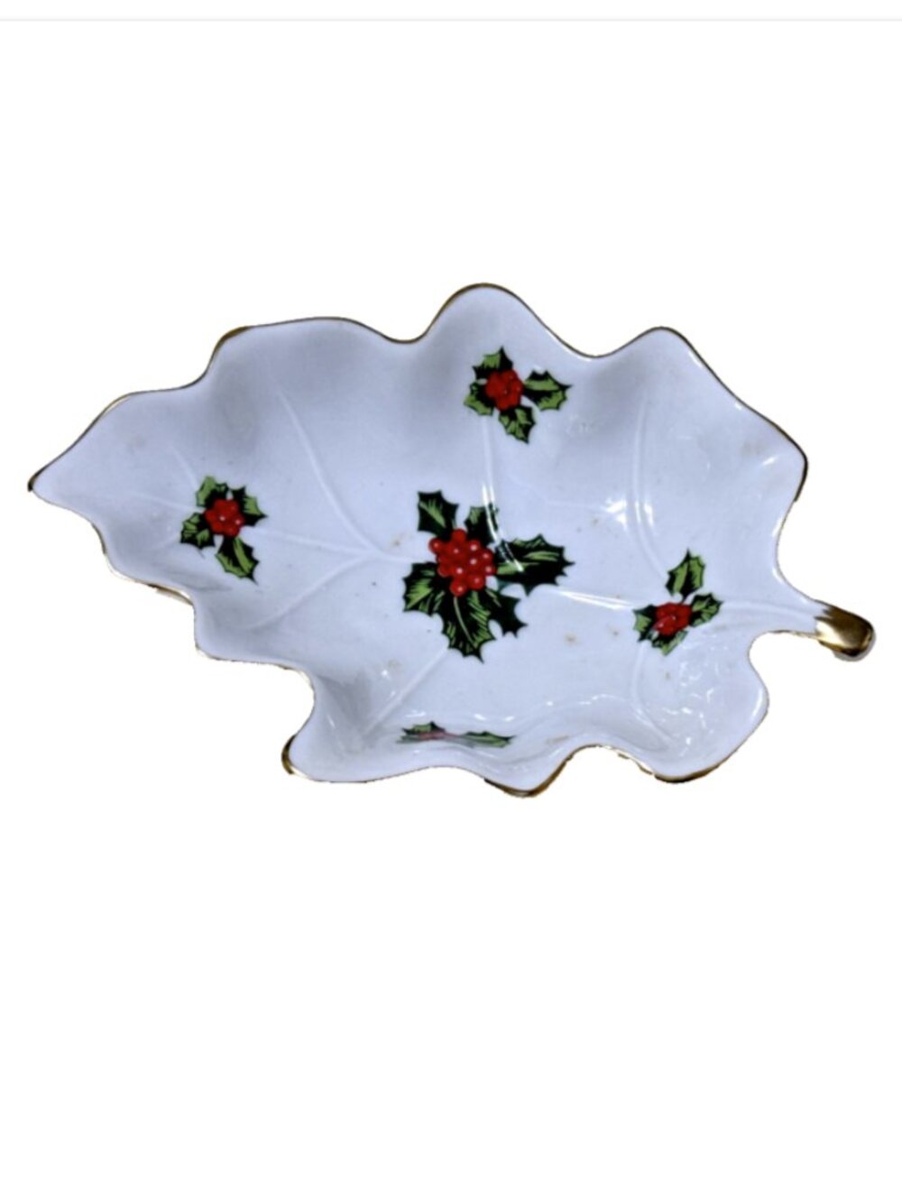 Vintage LEFTON Hand-Painted Ceramic "Holly & Berries" Christmas-themed L…